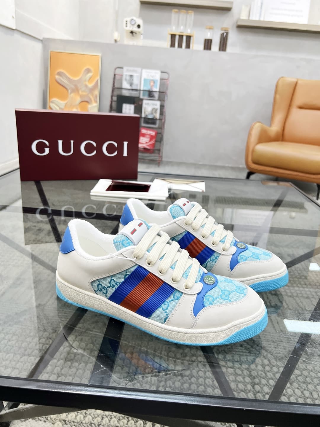 Gucci Double G Logo Rubber Slingback Sneaker  Shoes Men