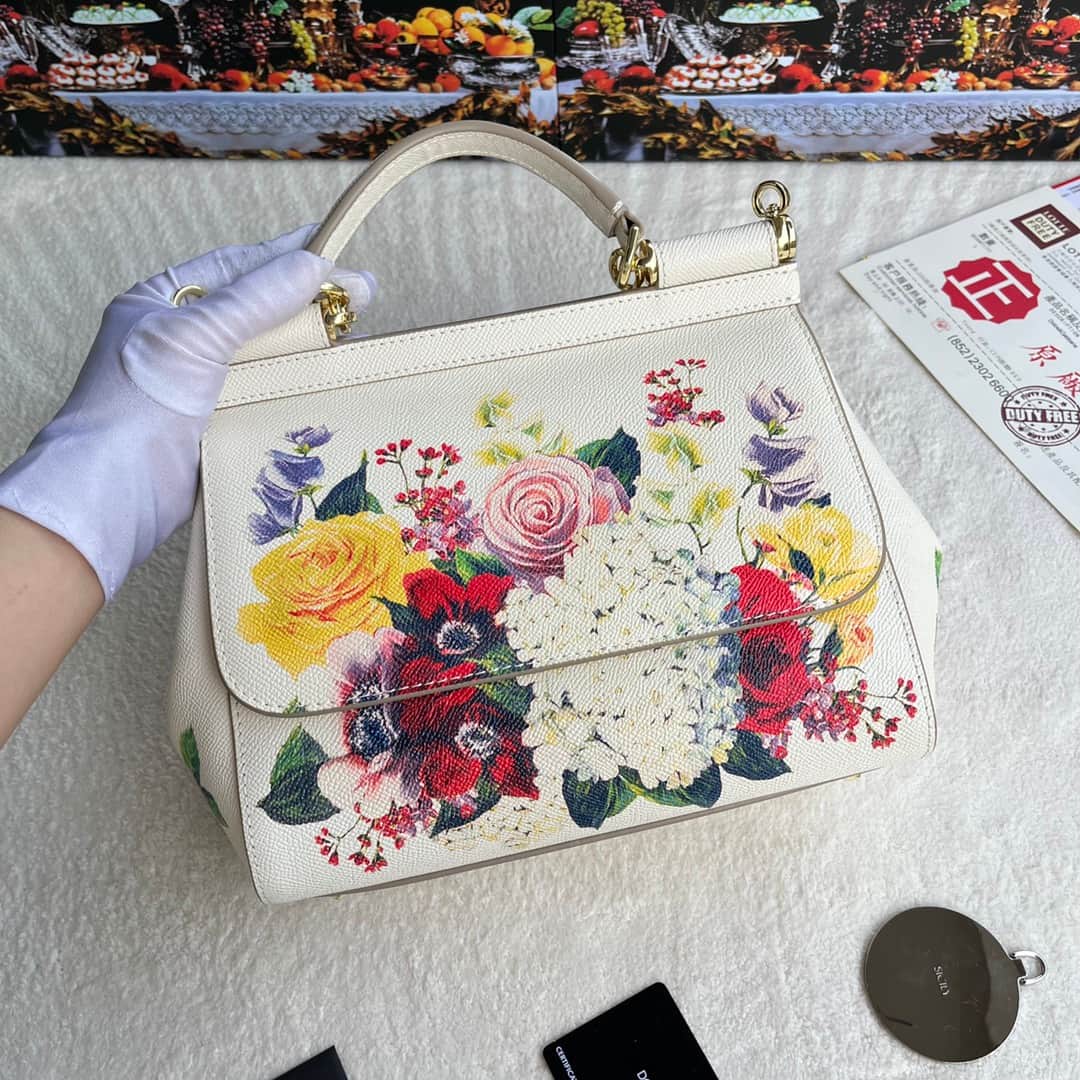 Dolce & Gabbana Miss Sicily top handle bag with multicolor print leather High