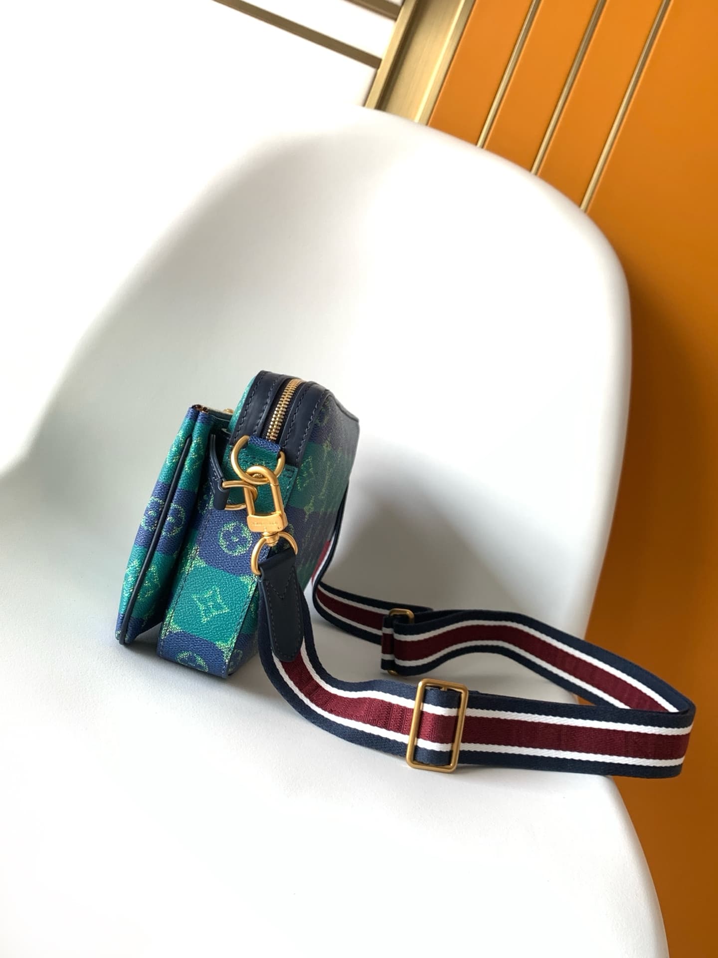 Louis Vuitton Trio Messenger Blue Stripes Monogram Heritage coated canvas M26026 High