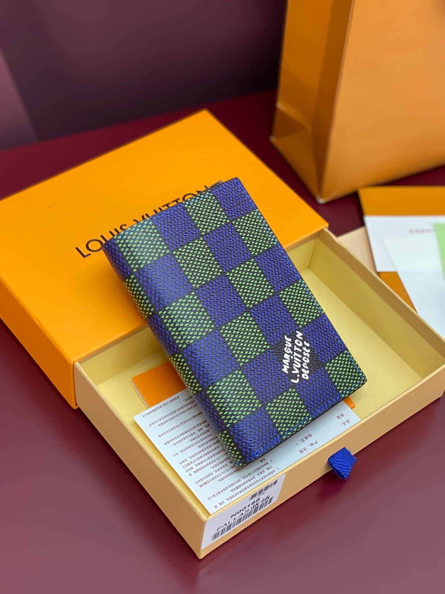 Louis Vuitton Passport Cover Damier Heritage coated canvas N00168 Blue Green High
