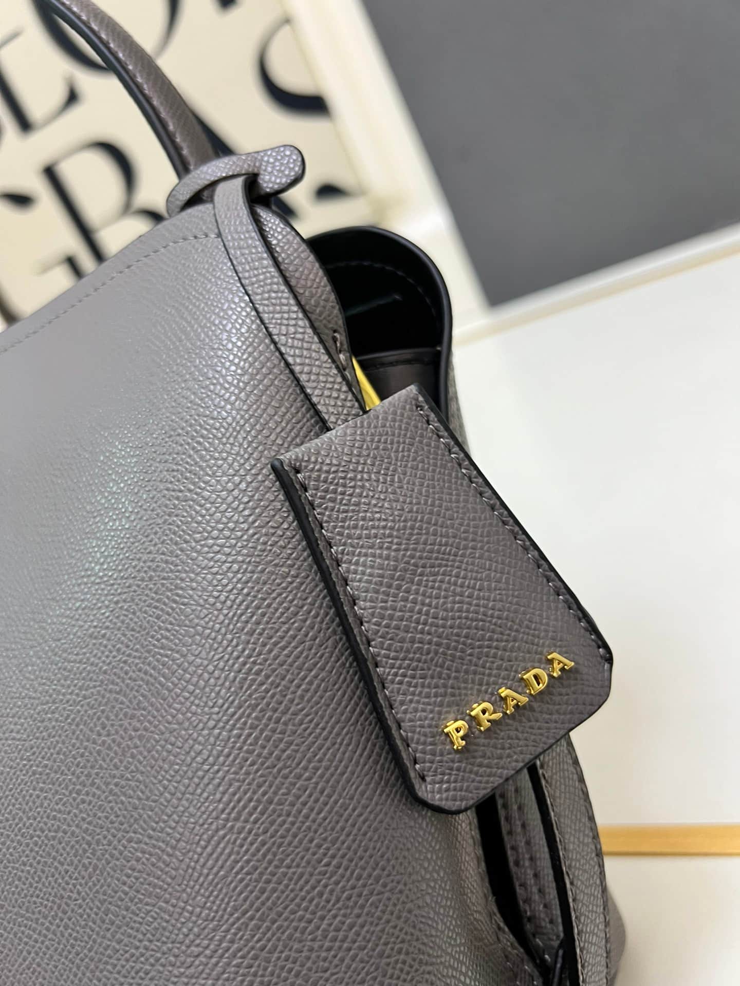 Prada Saffiano Leather Matinée Handbag Grey