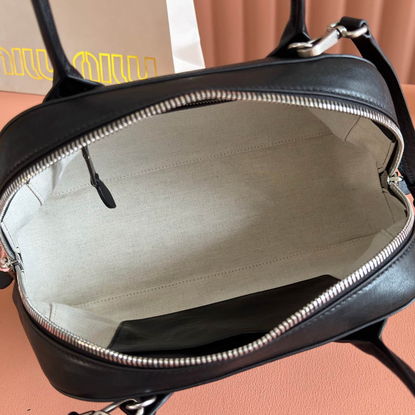 Miu Miu Vivant nappa leather bag Black 5bb199 TOP