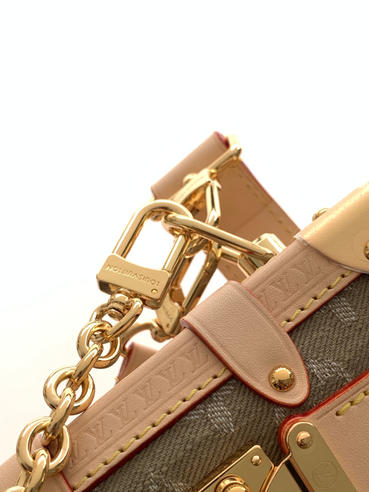 Louis Vuitton Side Trunk MM East West Khaki Denim M27451 High