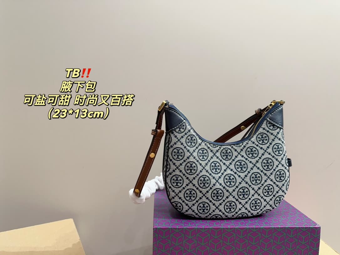 Tory Burch T MONOGRAM CRESCENT BAG
