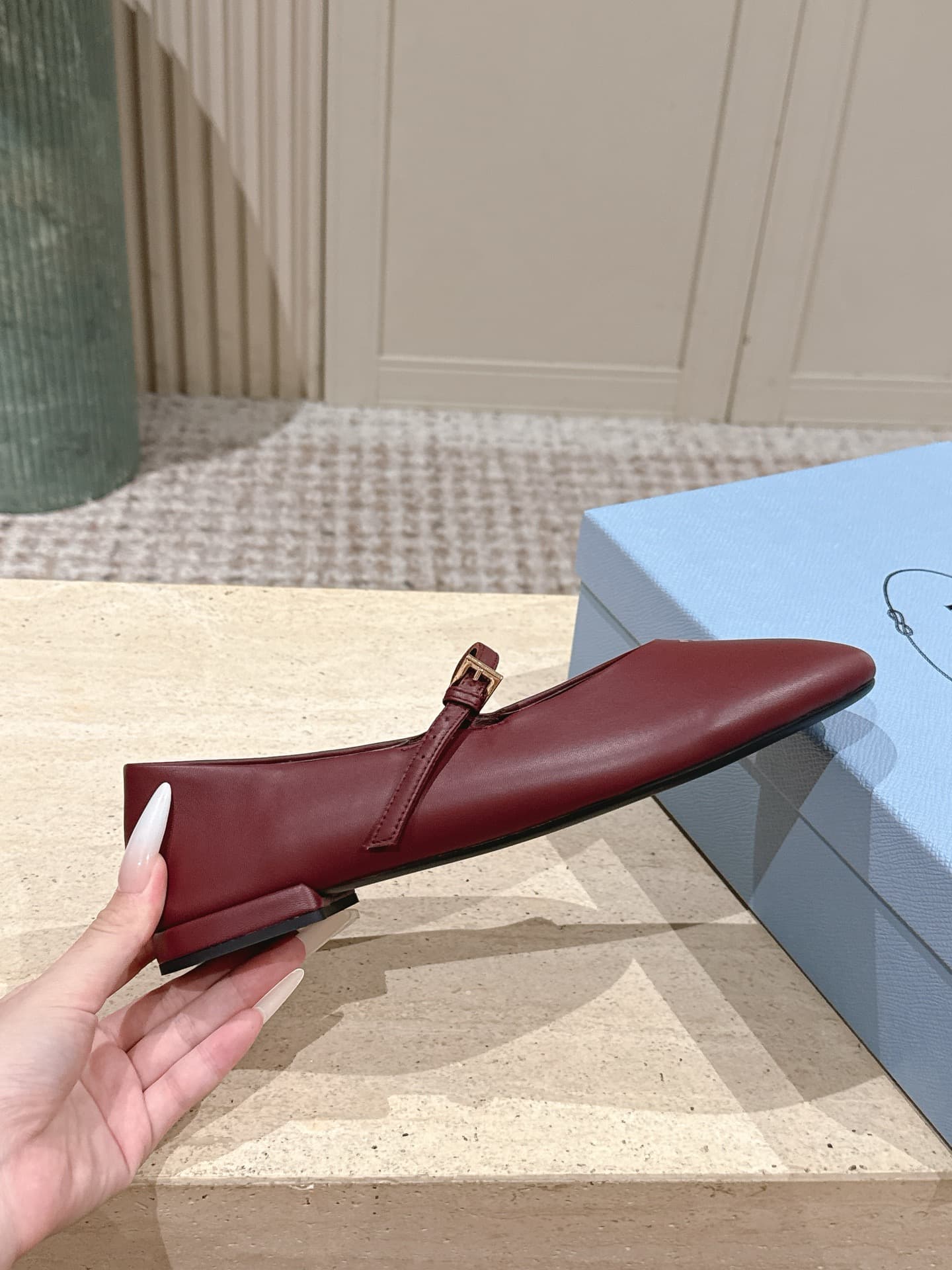 Prada Nappa Leather Ballerinas Shoes Women