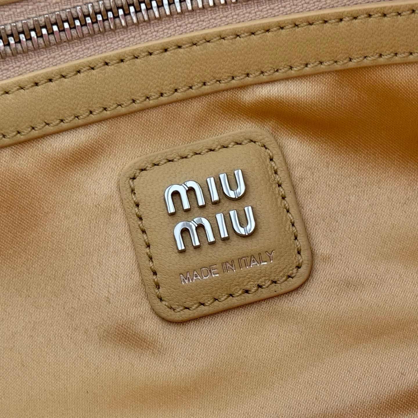 Miu Miu Arcadie bag Smooth Leather 5BA332 Light Yellow TOP