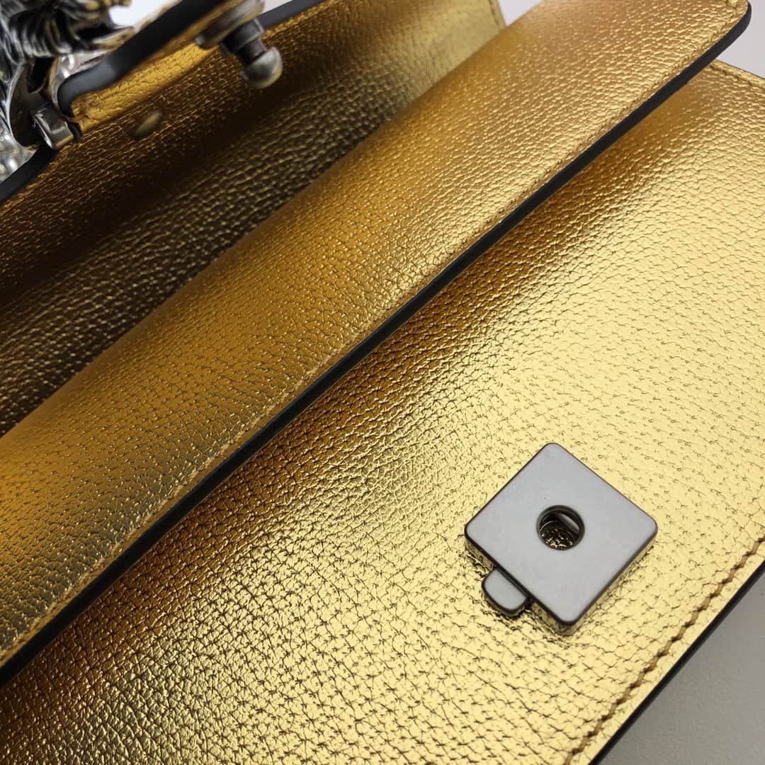 DIONYSUS MEDIUM RECTANGULAR BAG 499623 Leather Gold high