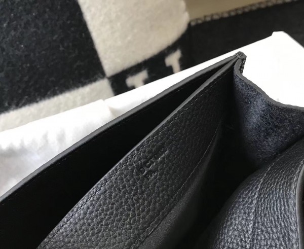 Hermes Kelly Depeche 34 Briefcase In Black Calfskin WAX High