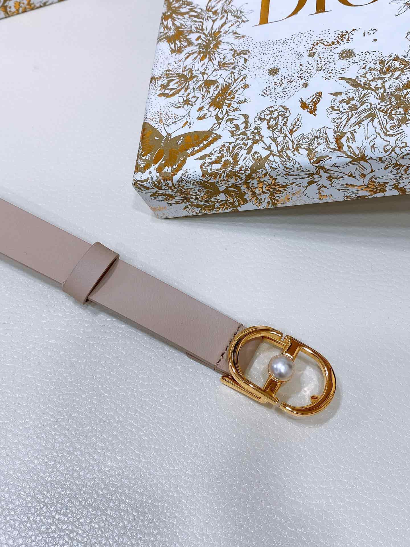Dior Montaigne Jolie Belt 15/20MM Calfskin Gold/Silver High