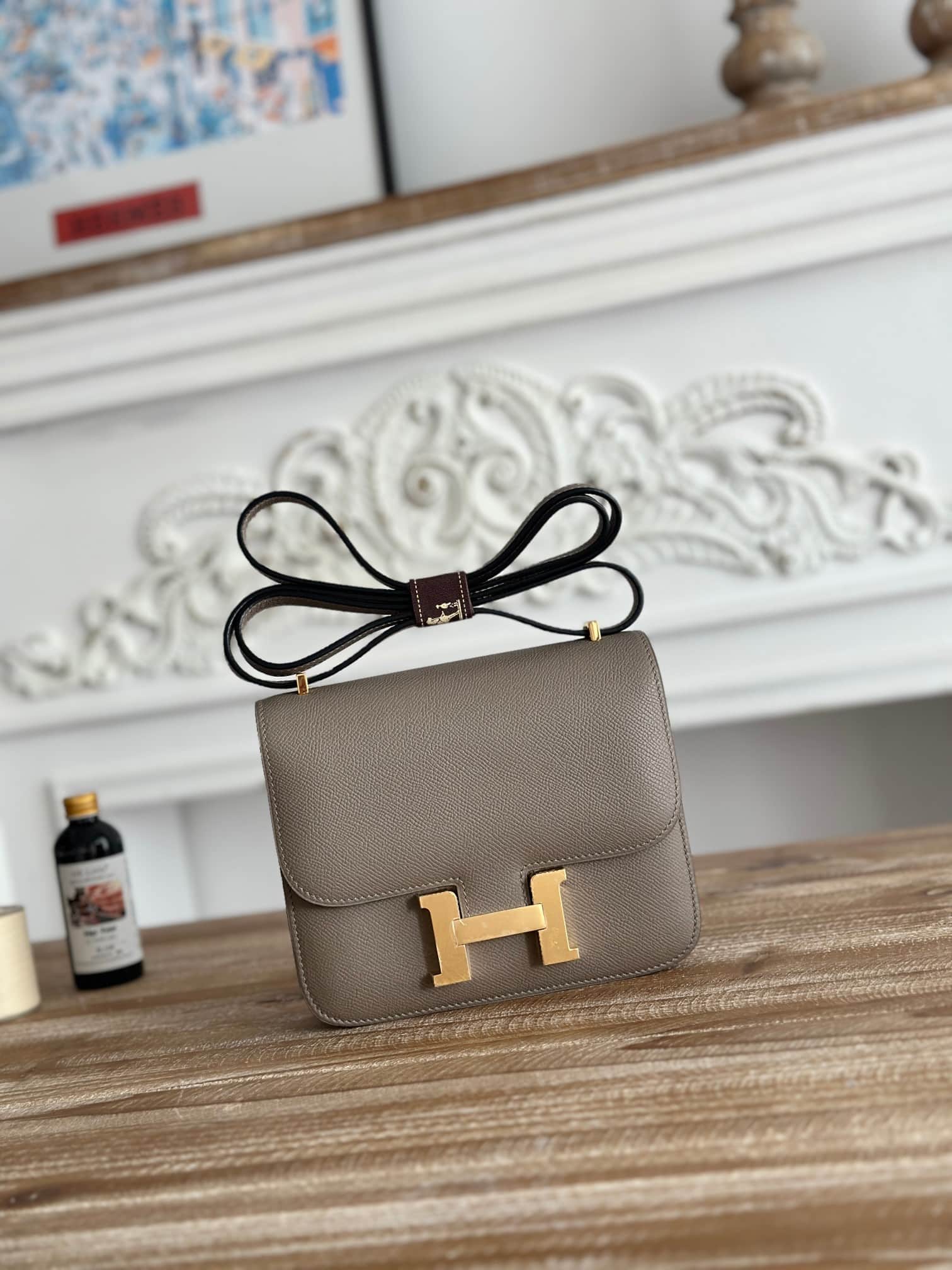 Hermes Mini Constance 18cm Epsom Bag WAX Gris Asphalte High