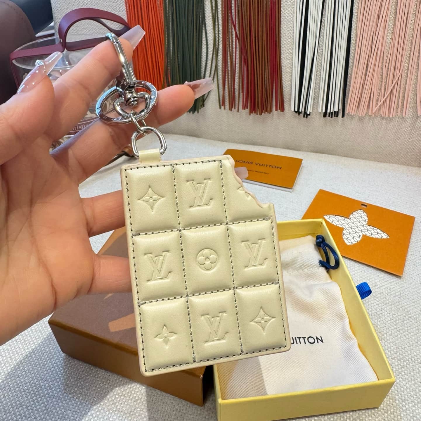 Louis Vuitton Chocolate Bar Key Holder and Bag Charm