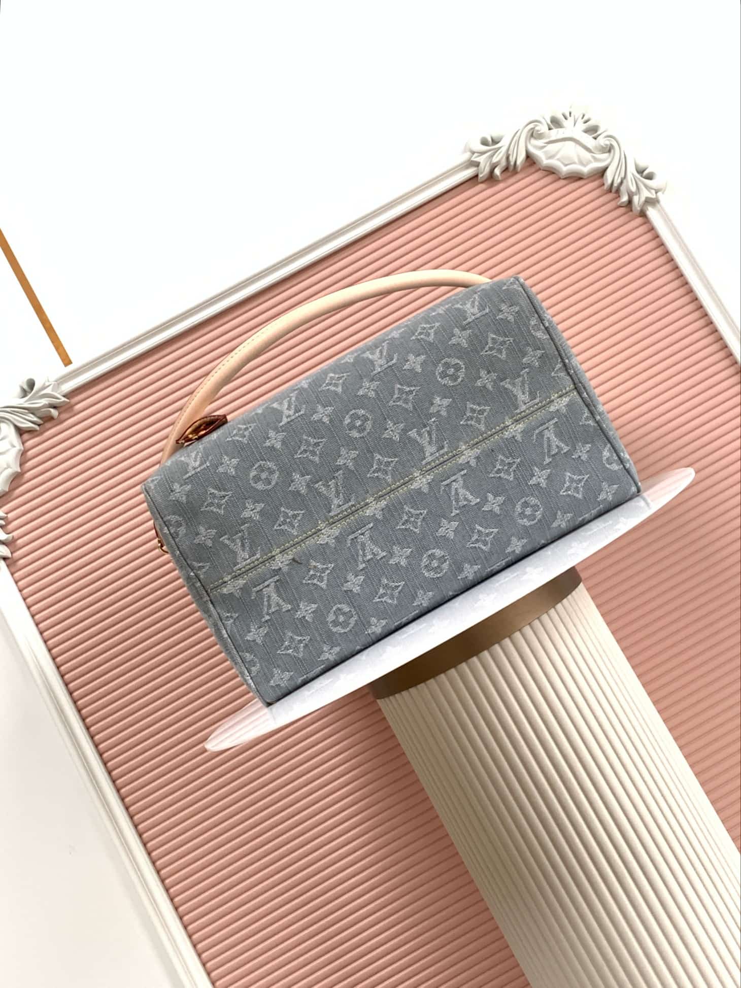Louis Vuitton Speedy Soft 30 Monogram Washed Gray Denim M13344 High