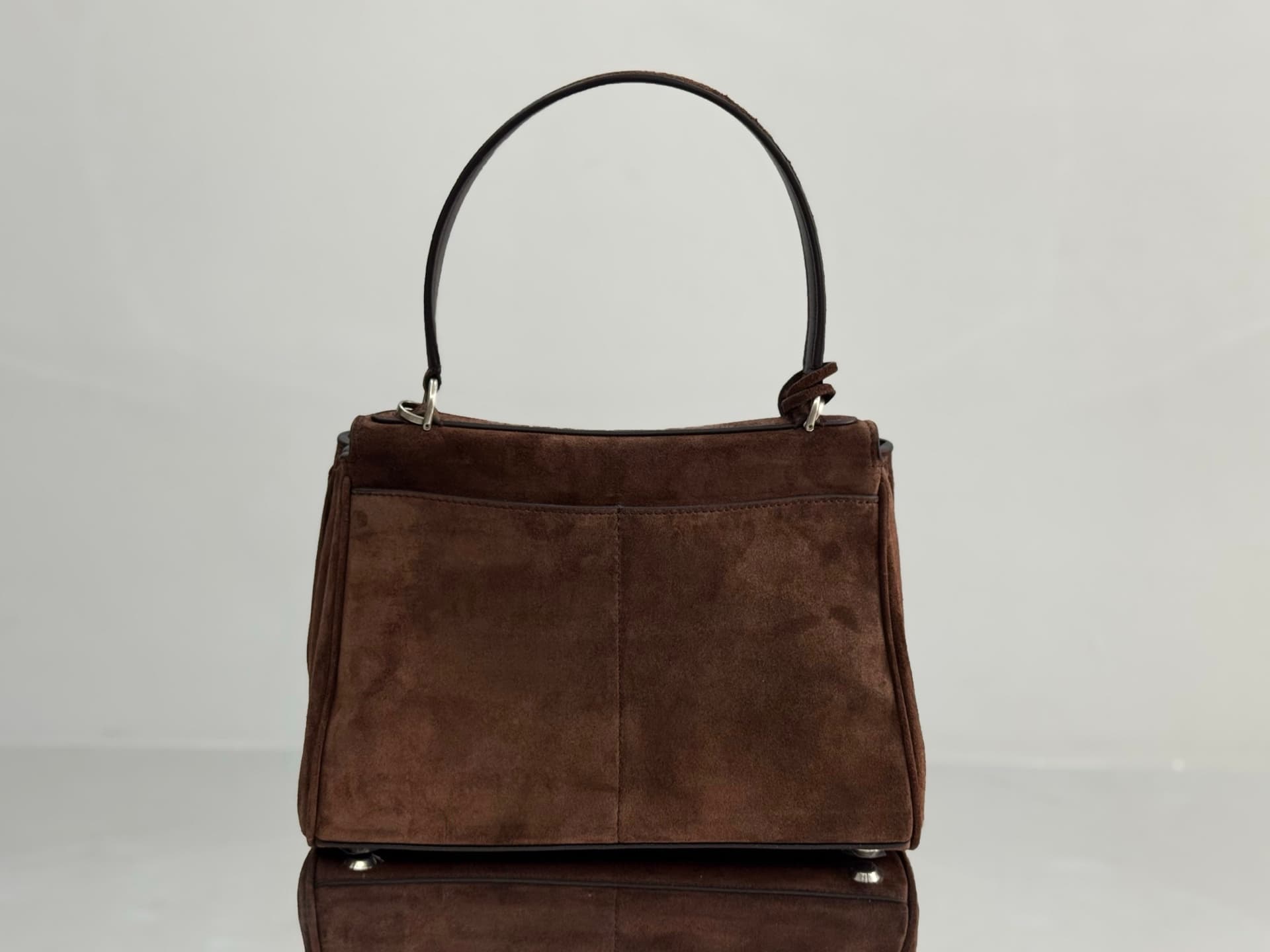 Balenciaga Rodeo Small Bag in Light Espresso Waxed Suede Calfskin With Silver-Tone Metal TOP
