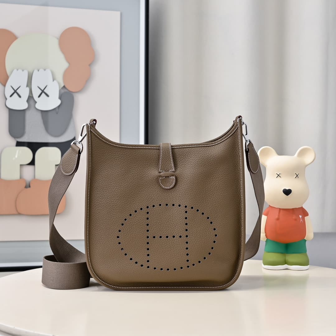 Hermes Evelyne III PM Bag Clemence Leather In Grey High