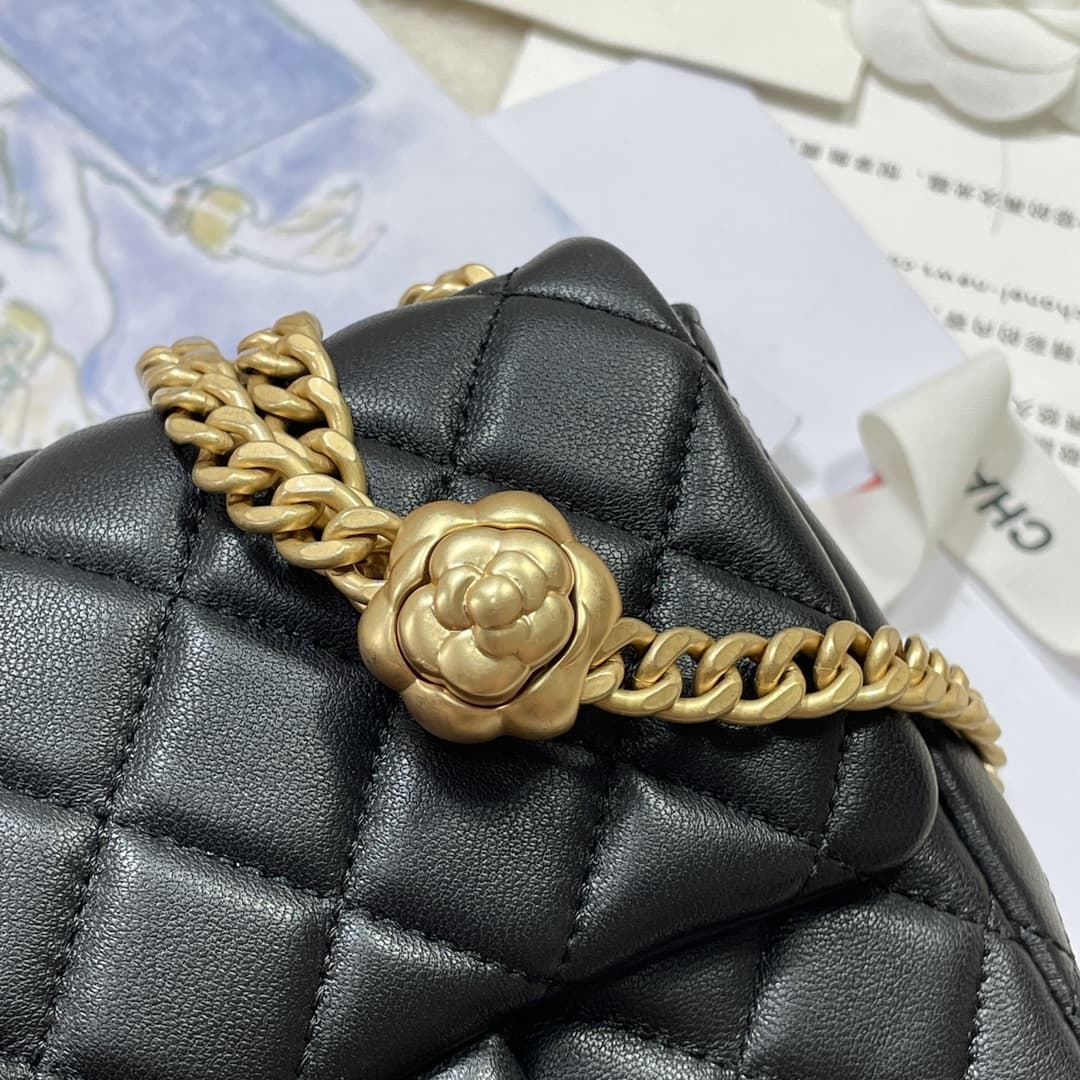 Chanel SUPERMINI FLAP BAG AS4040 Lambskin & Gold-Tone Metal Black A
