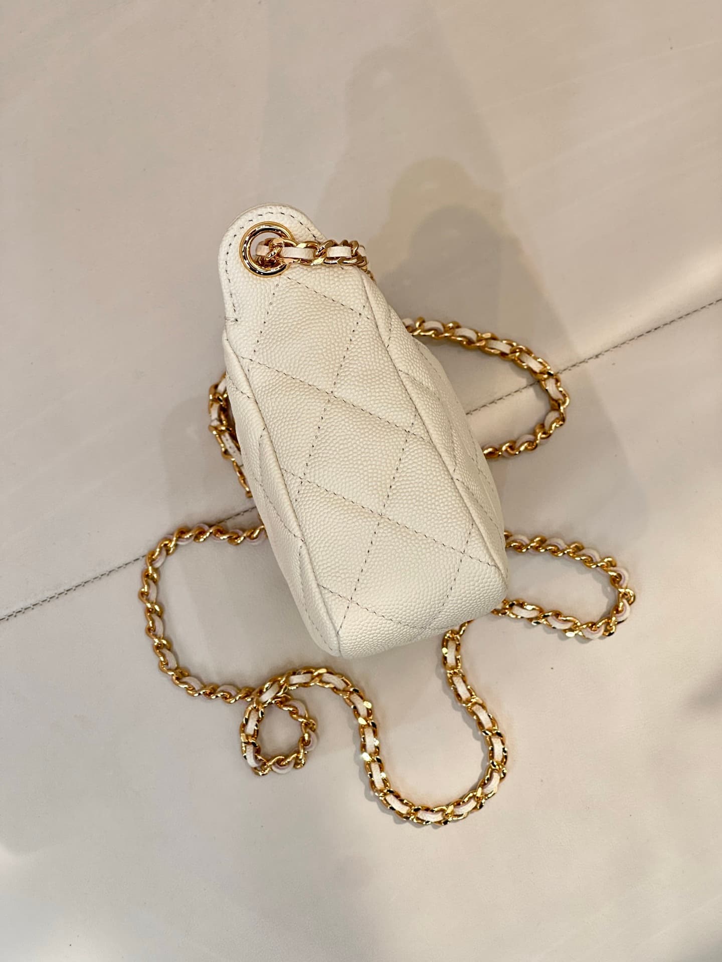 Chanel Hobo Bag Grained Calfskin & Gold-tone Metal Beige AP5023 TOP
