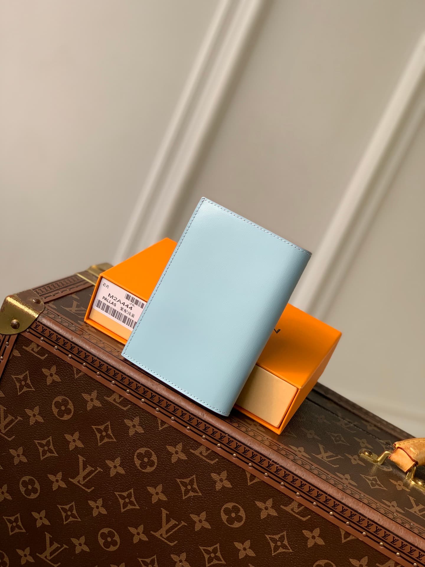 Louis Vuitton Passport Cover Frost Blue Cowhide leather M2A444 High