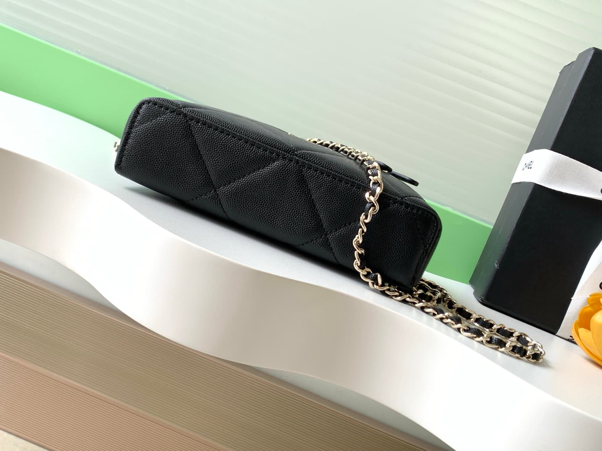 Chanel Vanity with Chain Grained Shiny Calfskin & Gold-Tone Metal Black AP4936 A