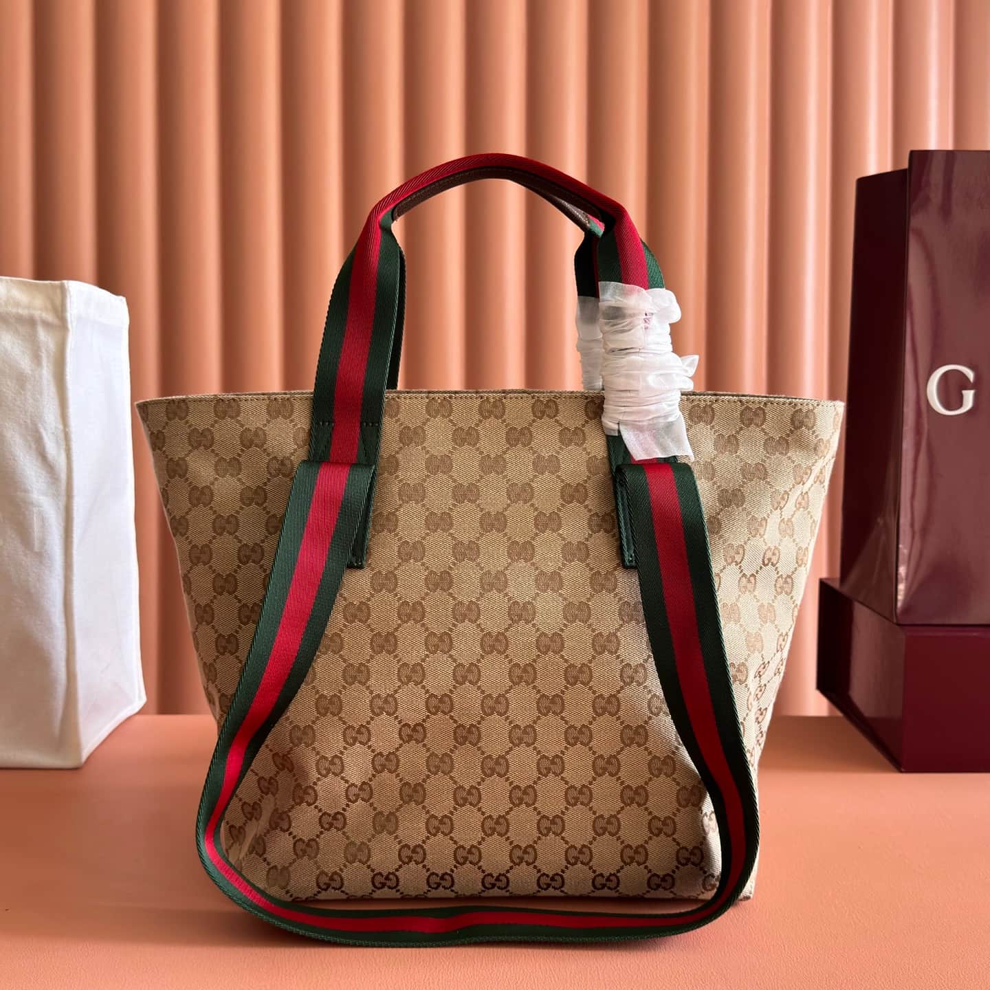 Gucci GG small tote bag Sand and dark brown GG canvas ‎875941 High
