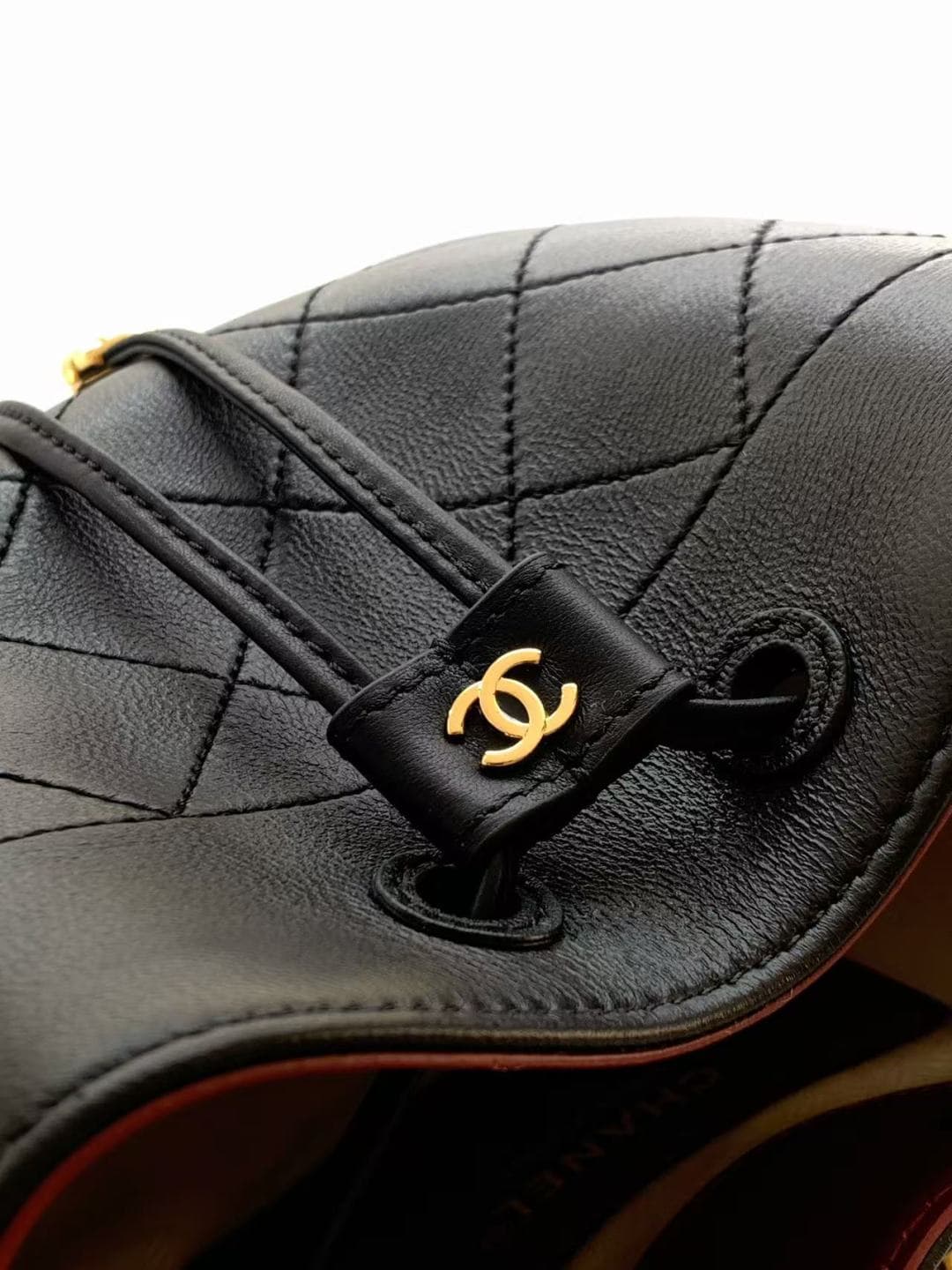 Chanel Small Bucket Bag Calfskin Leather & Gold-Tone Metal Black AS6537 A