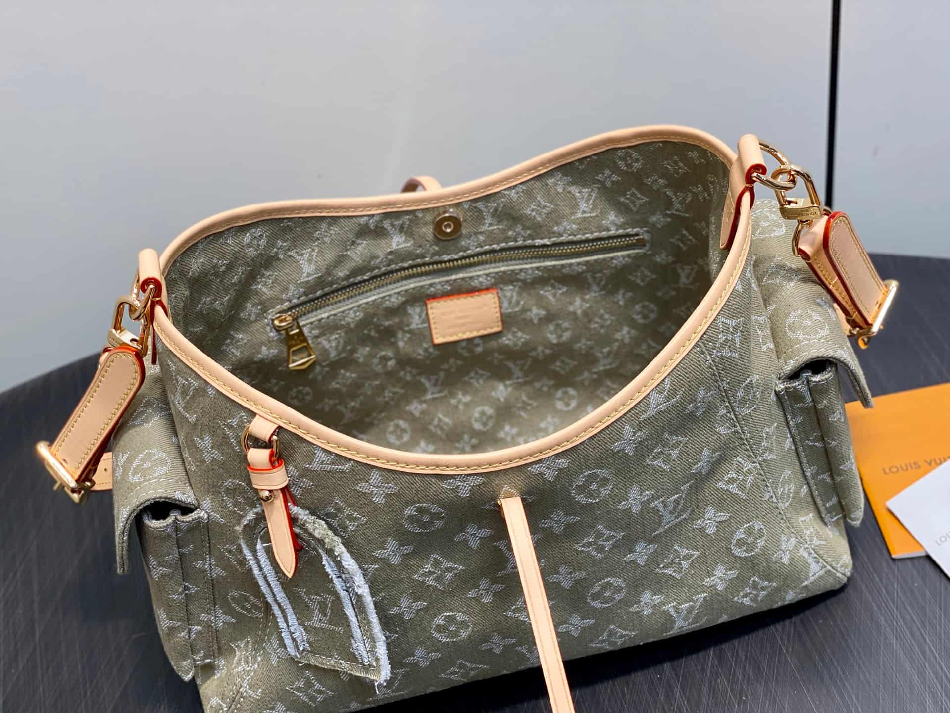 Louis Vuitton Carryall Cargo PM Monogram Khaki Denim M27623 High