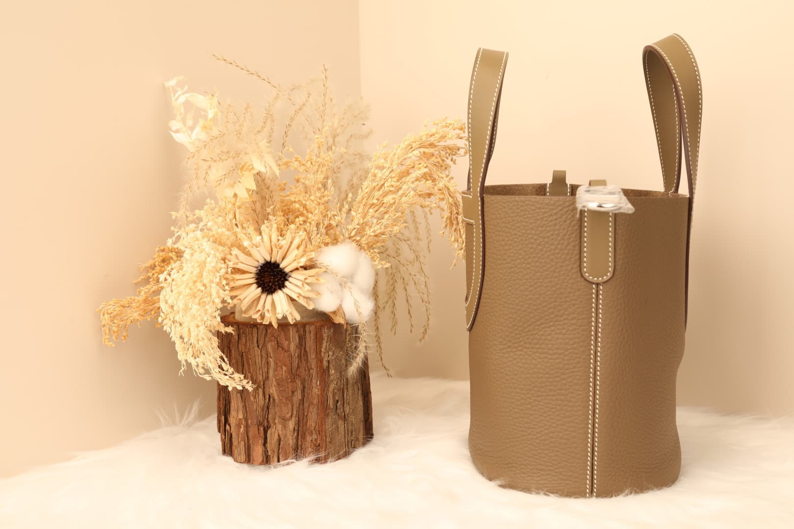 Hermès Picotin In-The-Loop 18 bag Silver/Gold Metal Etoupe Wax High