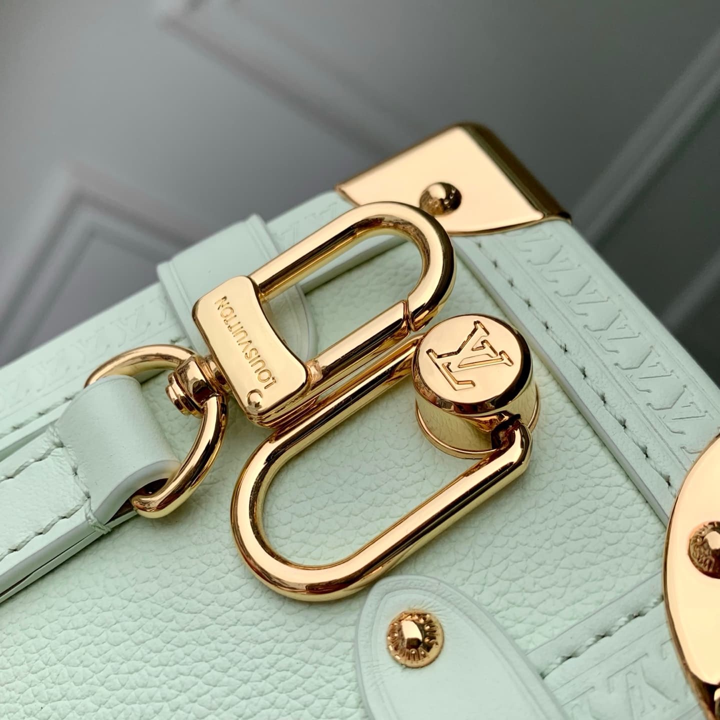 Louis Vuitton Side Trunk MM Jade Green Calf leather M27449 High