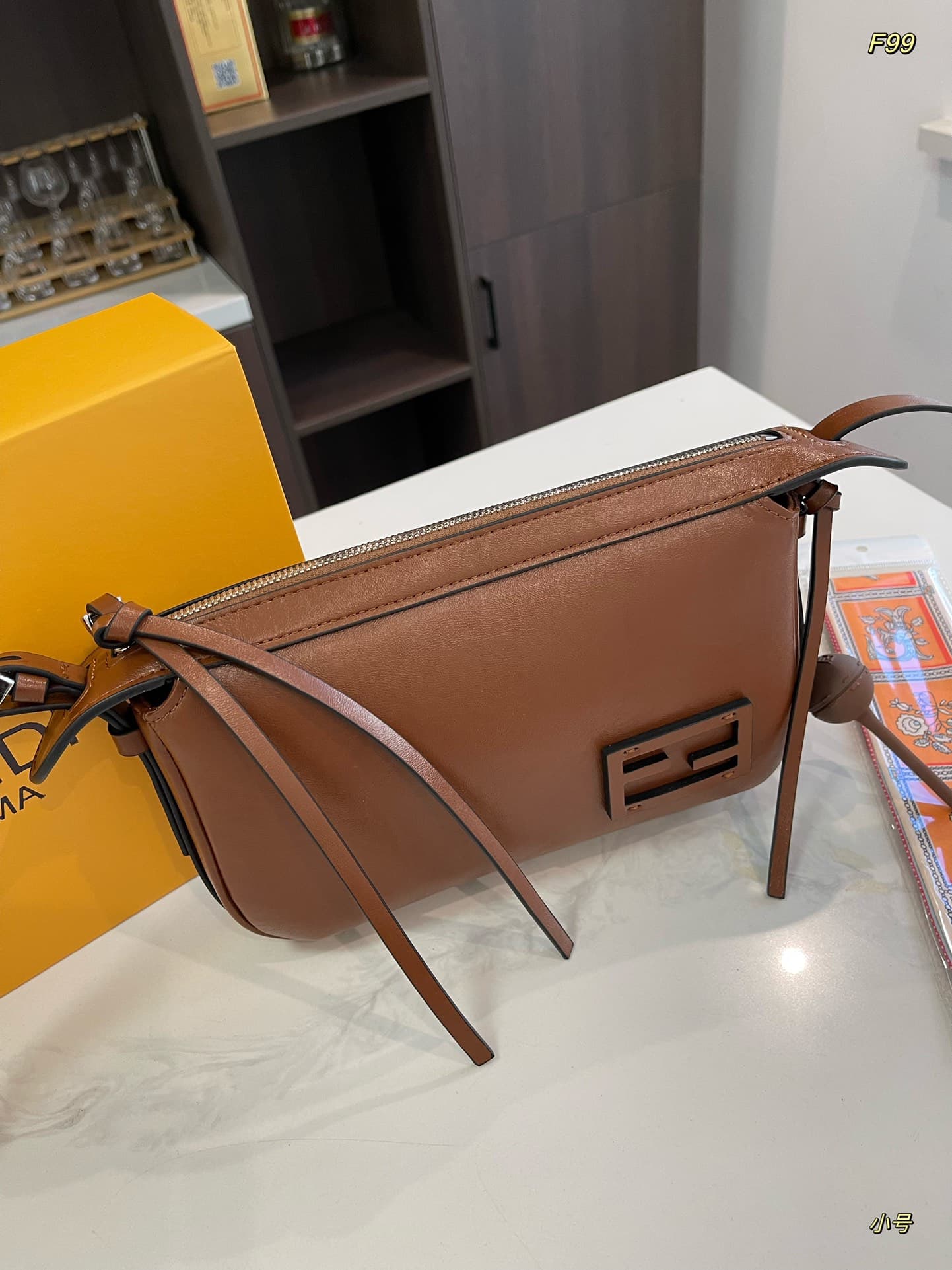 Simply Fendi Mini Brown leather bag