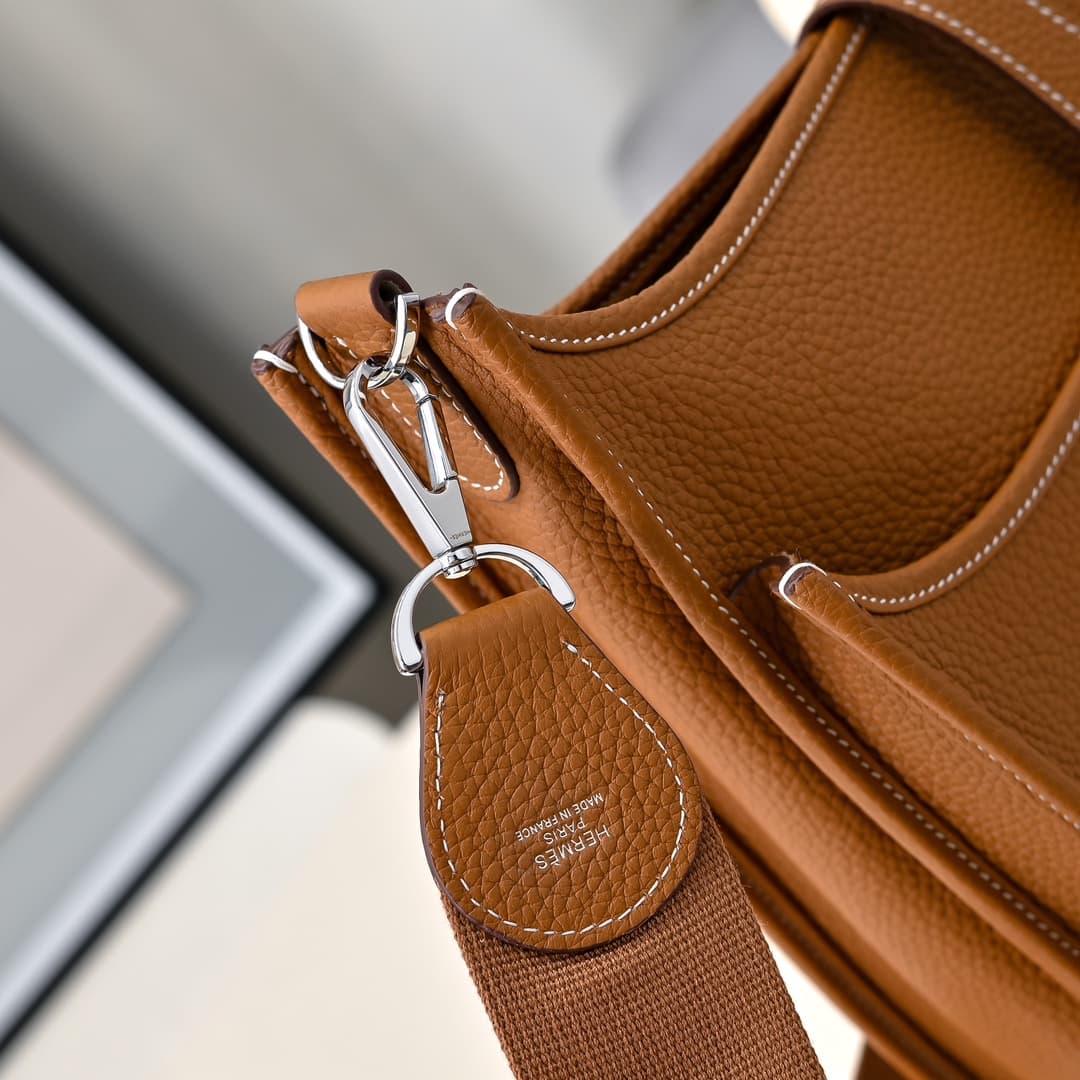 Hermes Evelyne III PM Bag Clemence Leather In Tan High