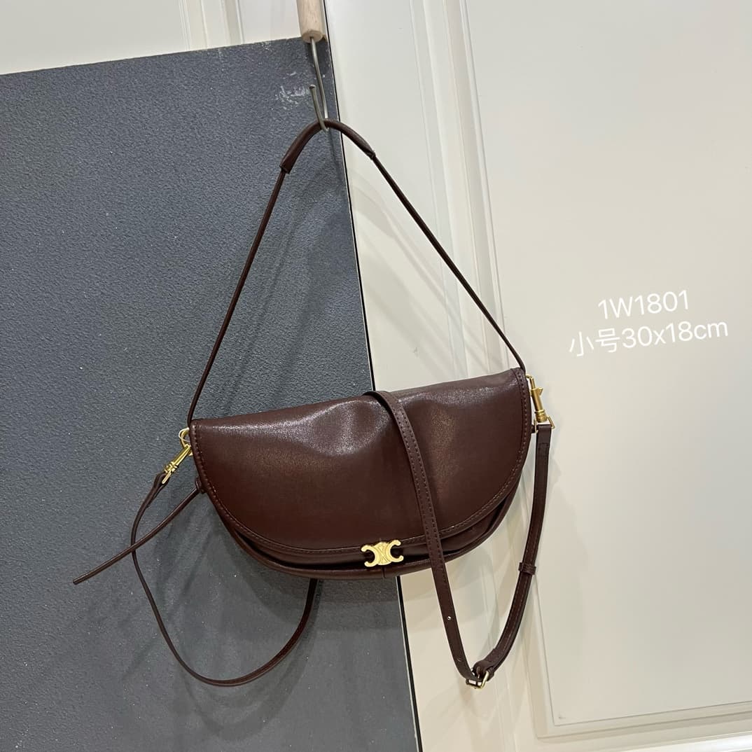 Celine Little Halfmoon Soft Triomphe bag Supple Shiny Lambskin