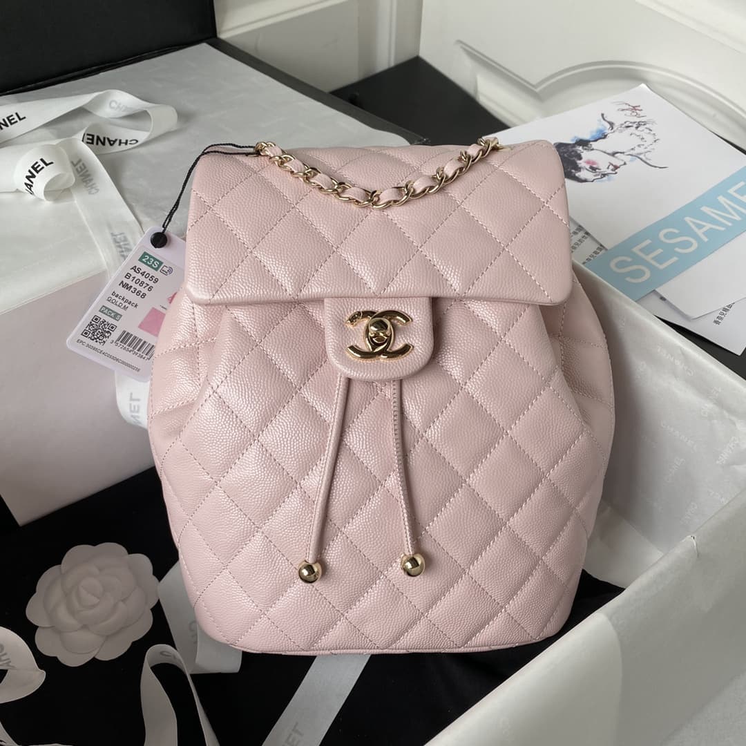 Chanel Urban Spirit Backpack Grained Calfskin & Gold-Metal AS4059 Pink A