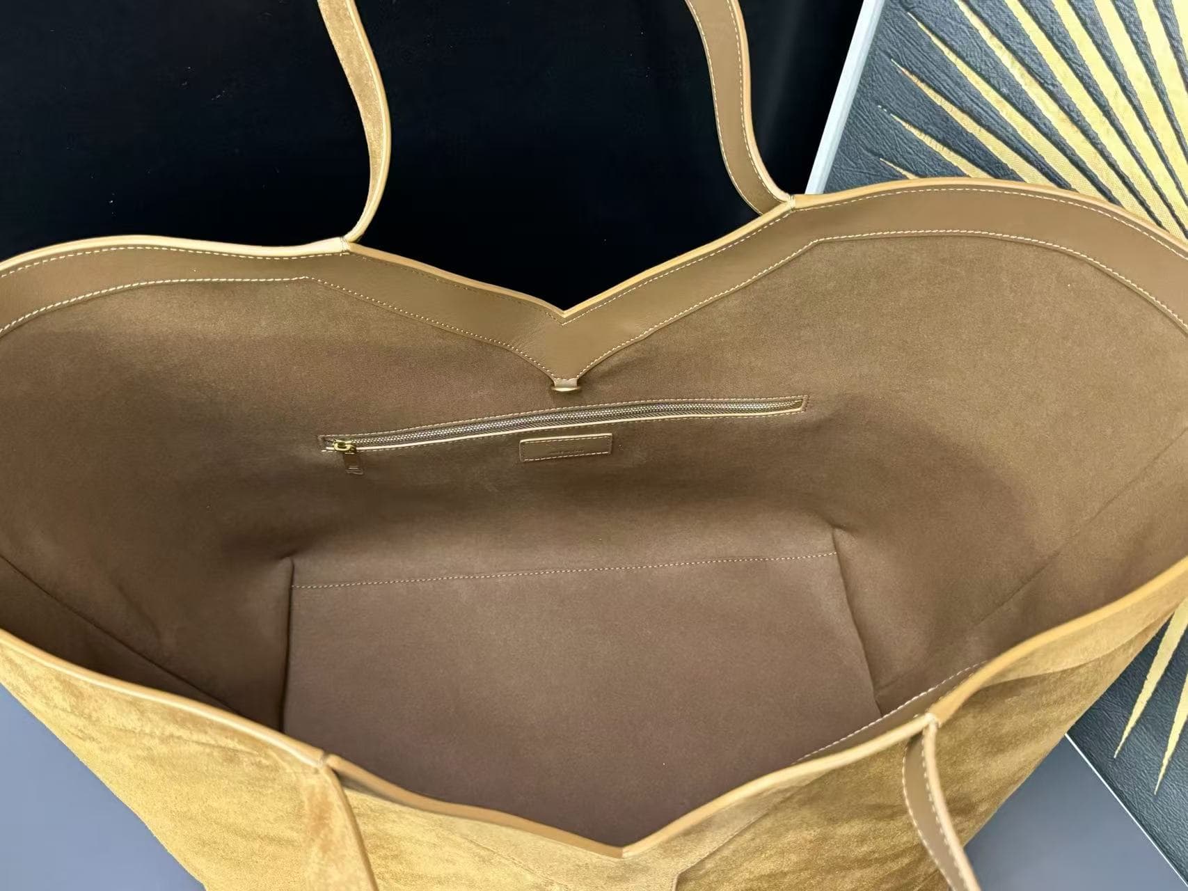 Saint Laurent Y tote in suede in Brown High