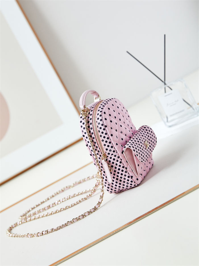 Chanel Mini Backpack Tweed Gold-Tone Metal AP3753 A