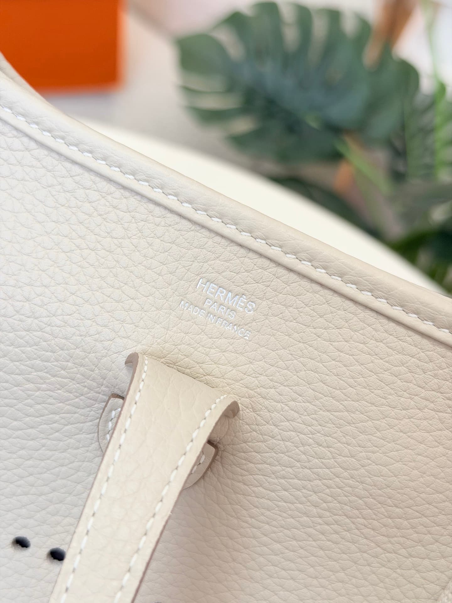 Hermes Evelyne Mini 23 Bag Calfskin In Craie WAX High