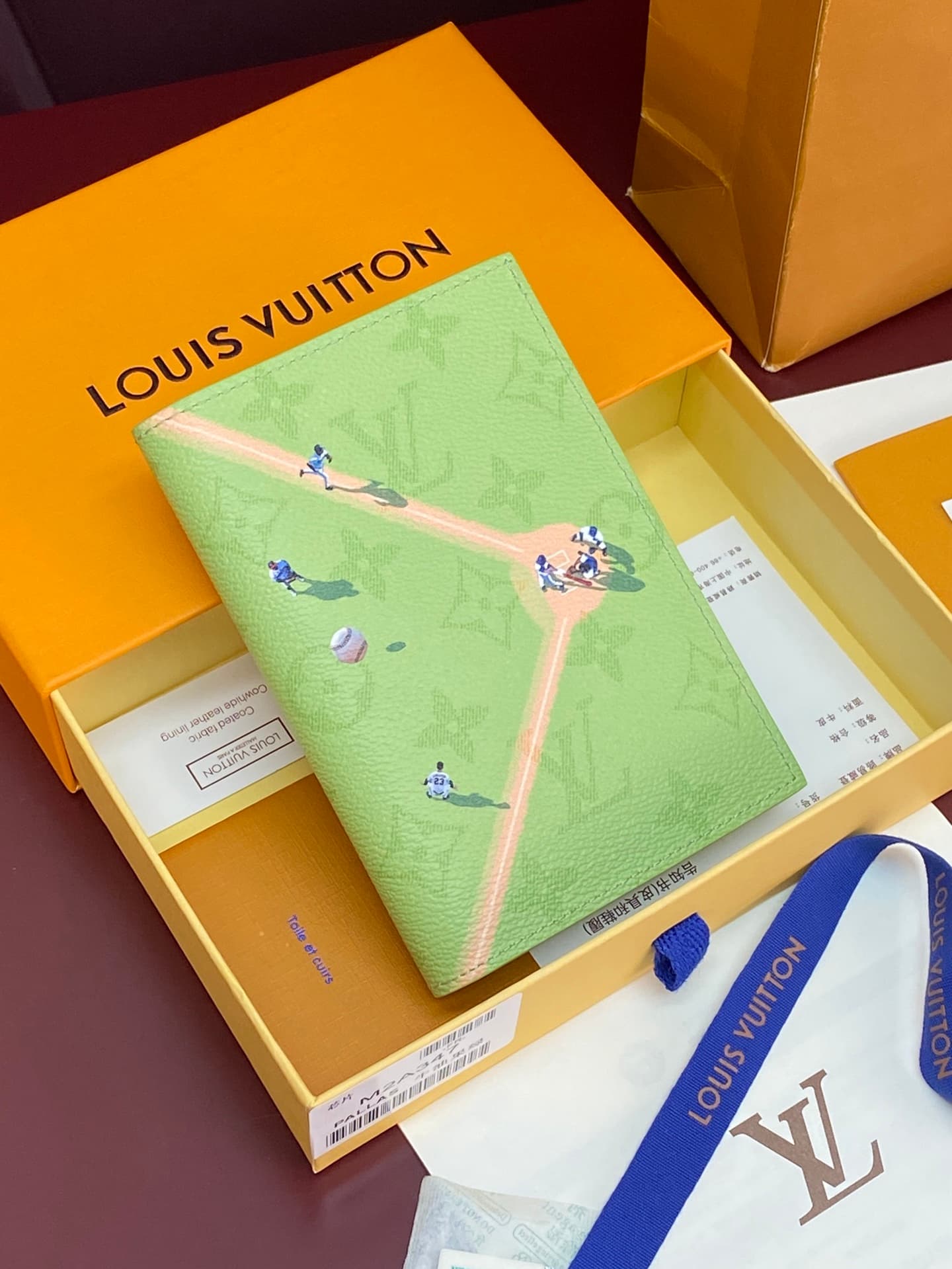 Louis Vuitton Passport Cover Baseball Green Monogram coated canvas M2A347 High