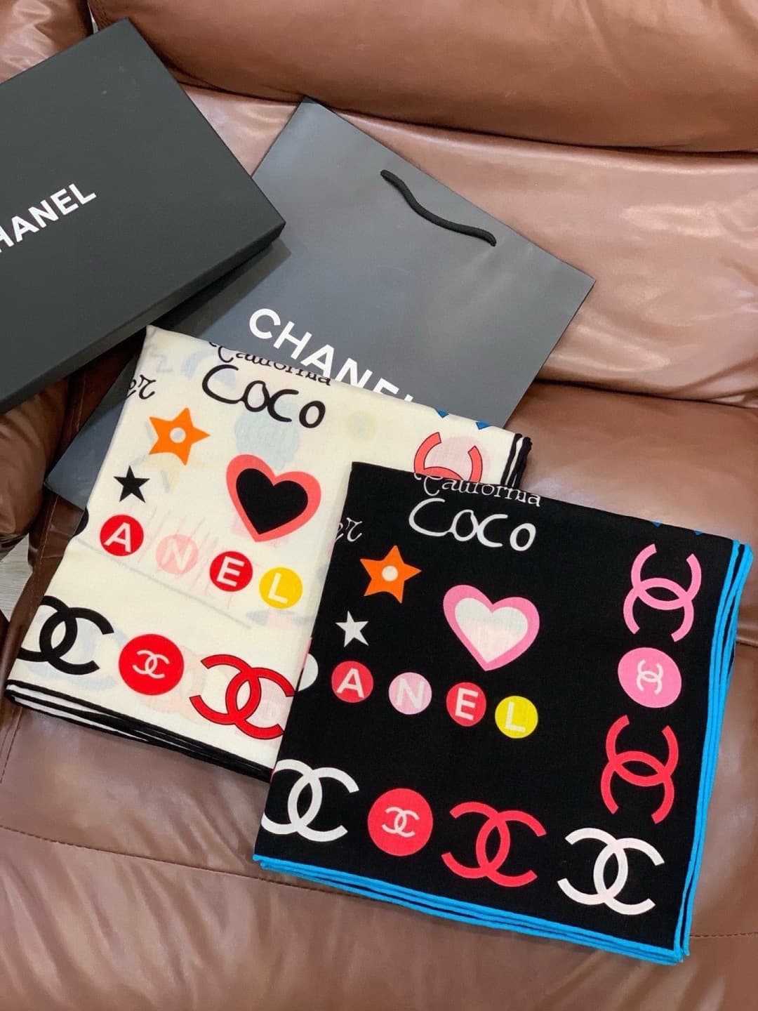 CHANEL  Multicolor silk scarf