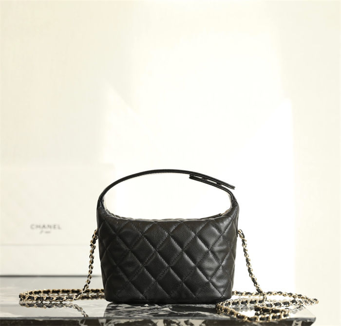 Chanel HOBO CLUTCH Grained Shiny Calfskin & Gold-Tone Metal TOP