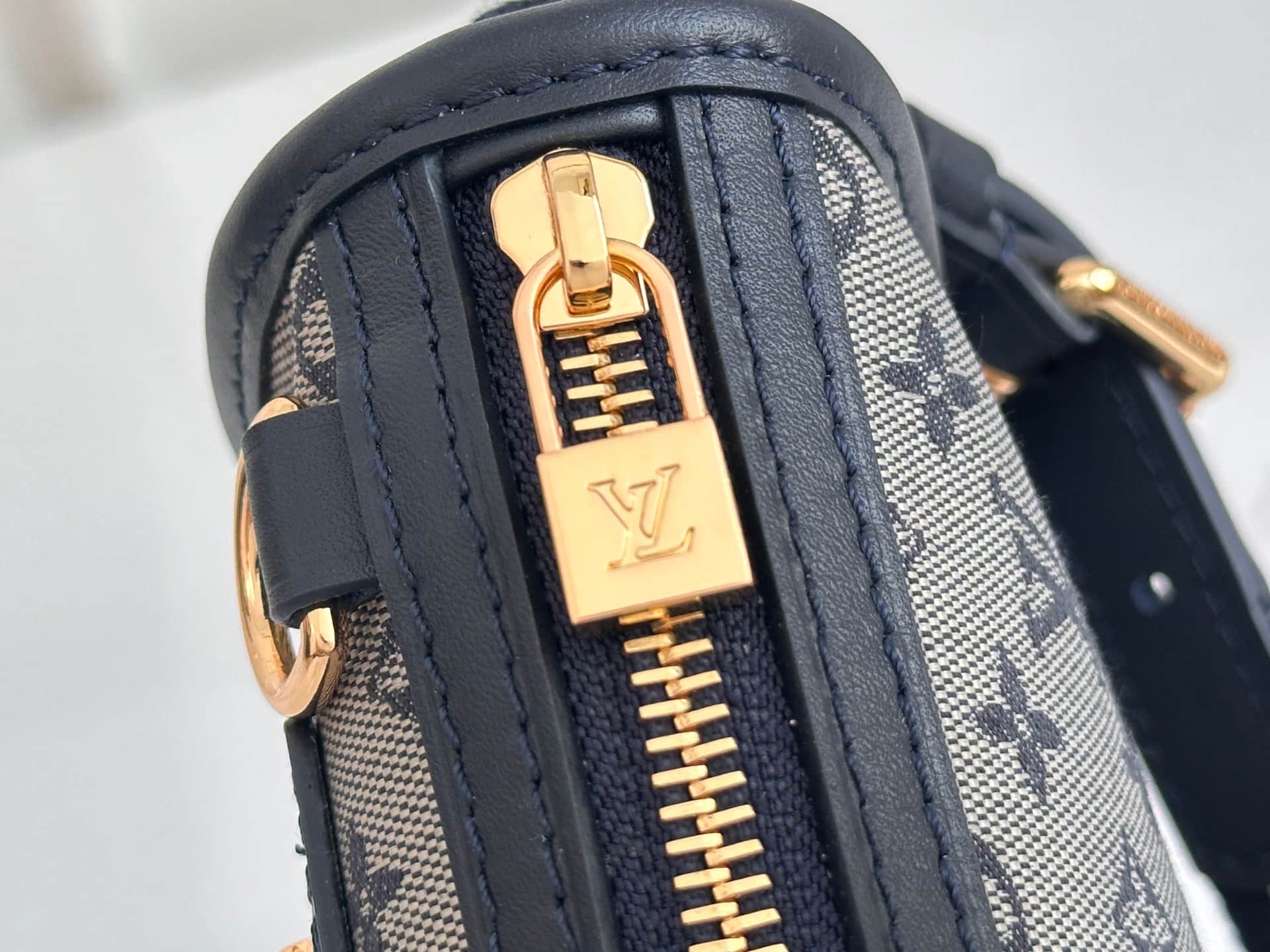 Louis Vuitton Mini Lin Pochette Kathleen Monogram Canvas Grey Blue M92334 High