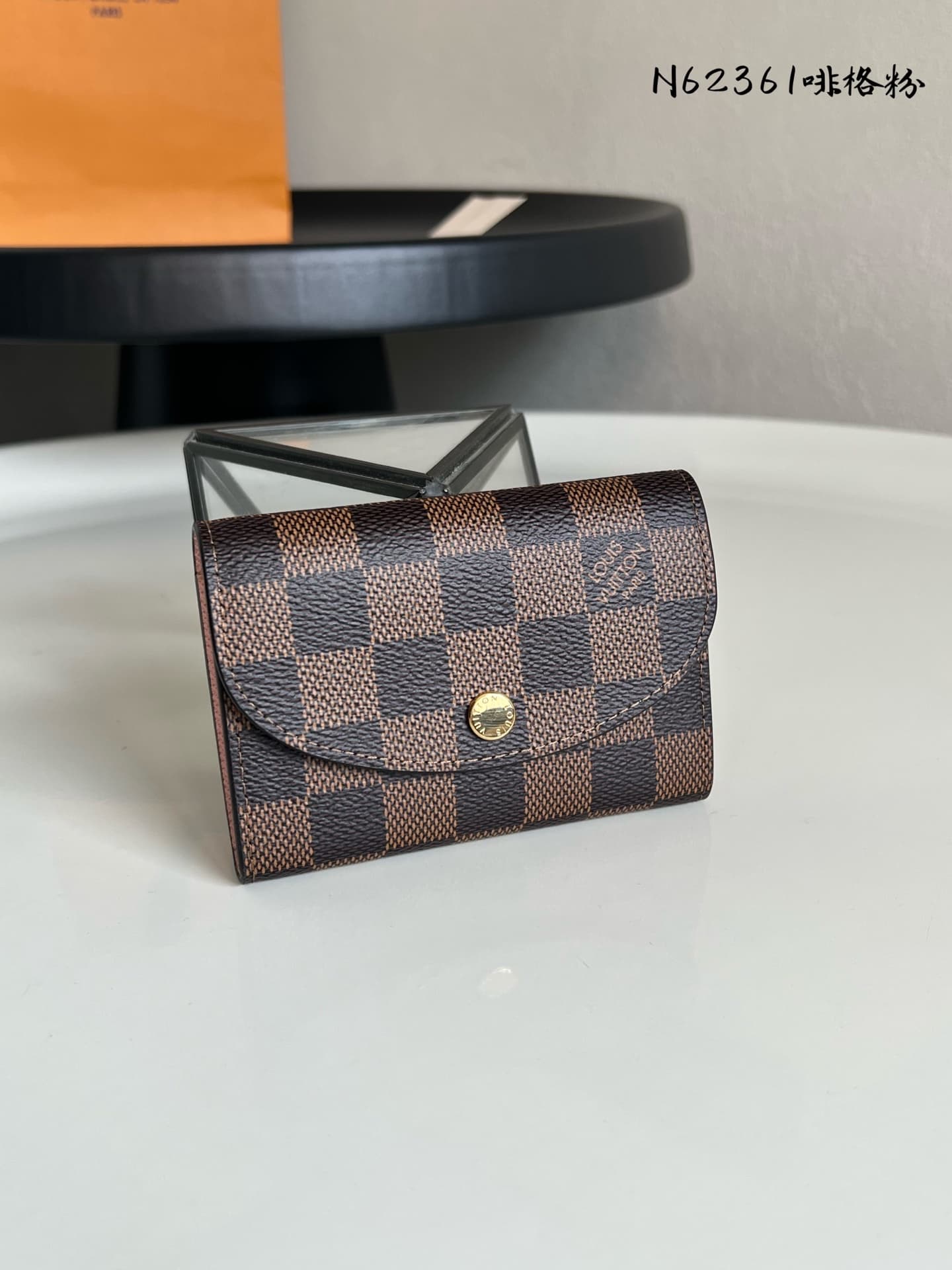 Louis Vuitton Damier Azur Canvas & Leather Rosalie Coin Purse M62361 Brown High