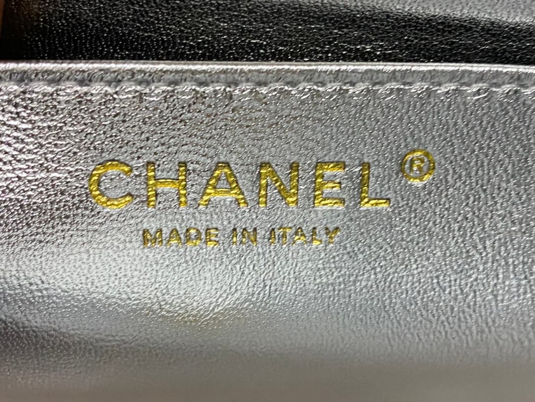 Chanel Small Flap Bag Metallized Braided Calfskin & Gold-Tone Metal  Silver AS4797 High