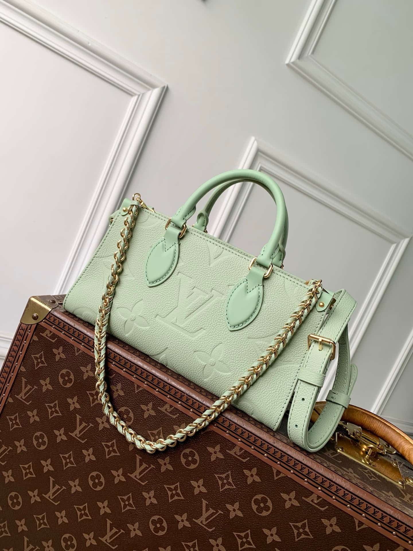 Louis Vuitton OnTheGo East-West Minty Embossed cowhide leather M2A337 High