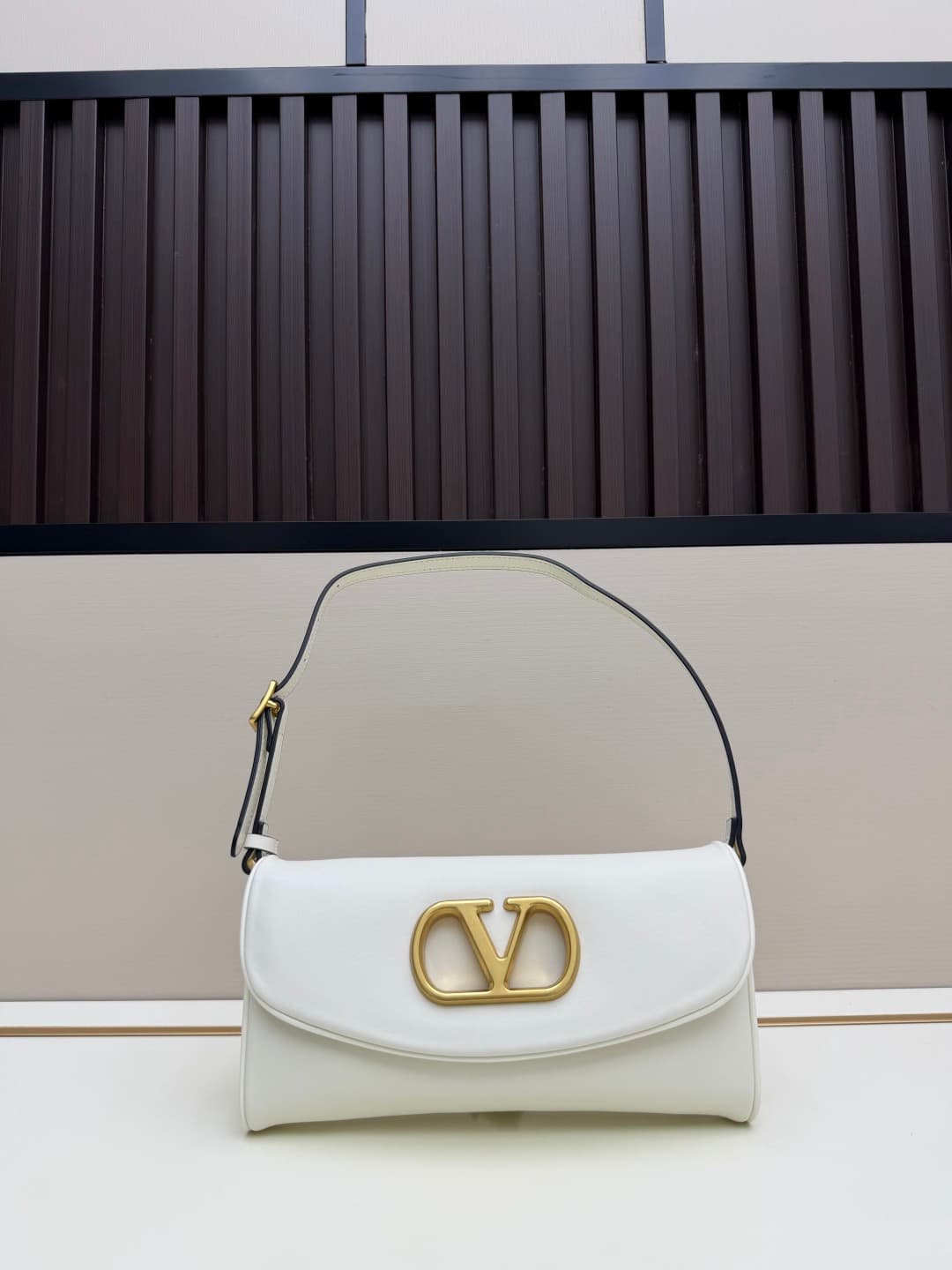 Valentino Garavani Devain Small Nappa Shoulder Bag White High