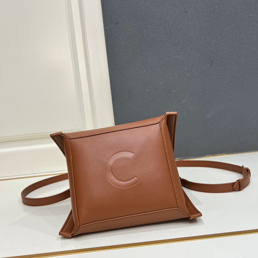 Celine SMALL CUBE BAG IN SUPPLE CALFSKIN SOFT TAN