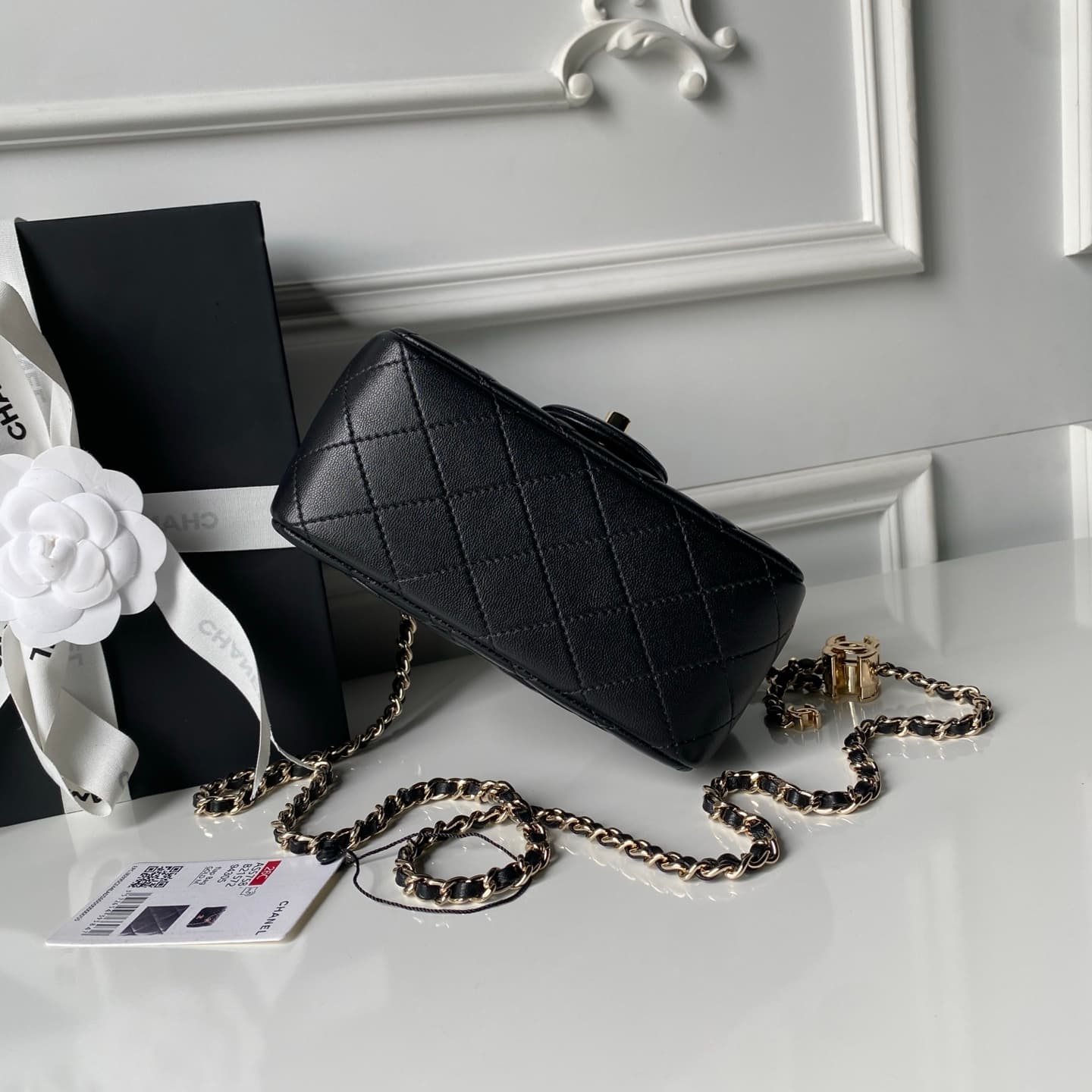 Chanel Mini Classic Flap Bag Lambskin & Gold-Tone Metal AS5758 Black High