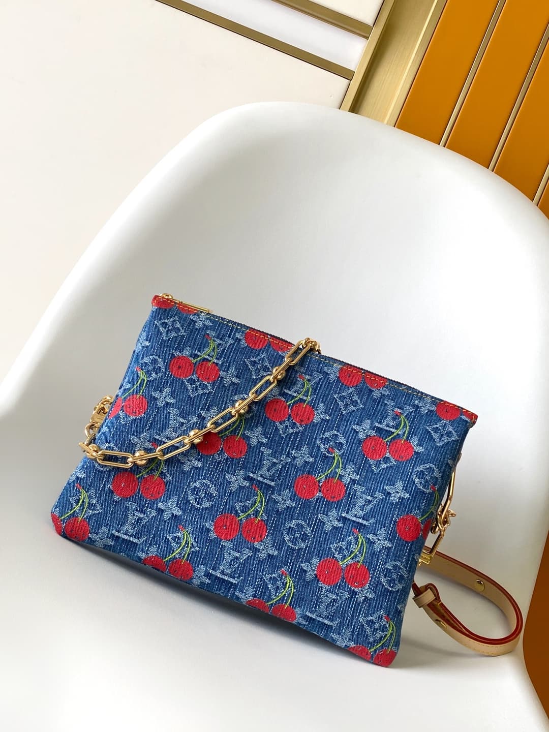 Louis Vuitton x Takashi Murakami Coussin PM Blue Denim Monogram Canvas M14978 High