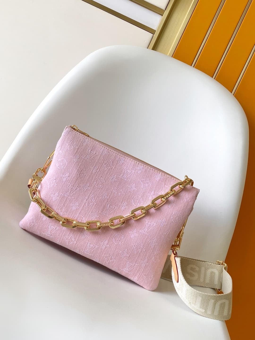 Louis Vuitton Coussin PM Washed Pink Certified organic cotton M13313 High