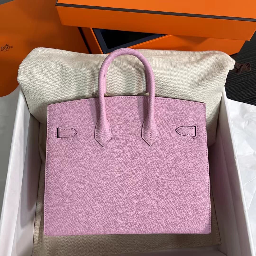 Hermes Birkin Sellier Bag 25/30cm Epsom Leather WAX Mauve Sylvestre High