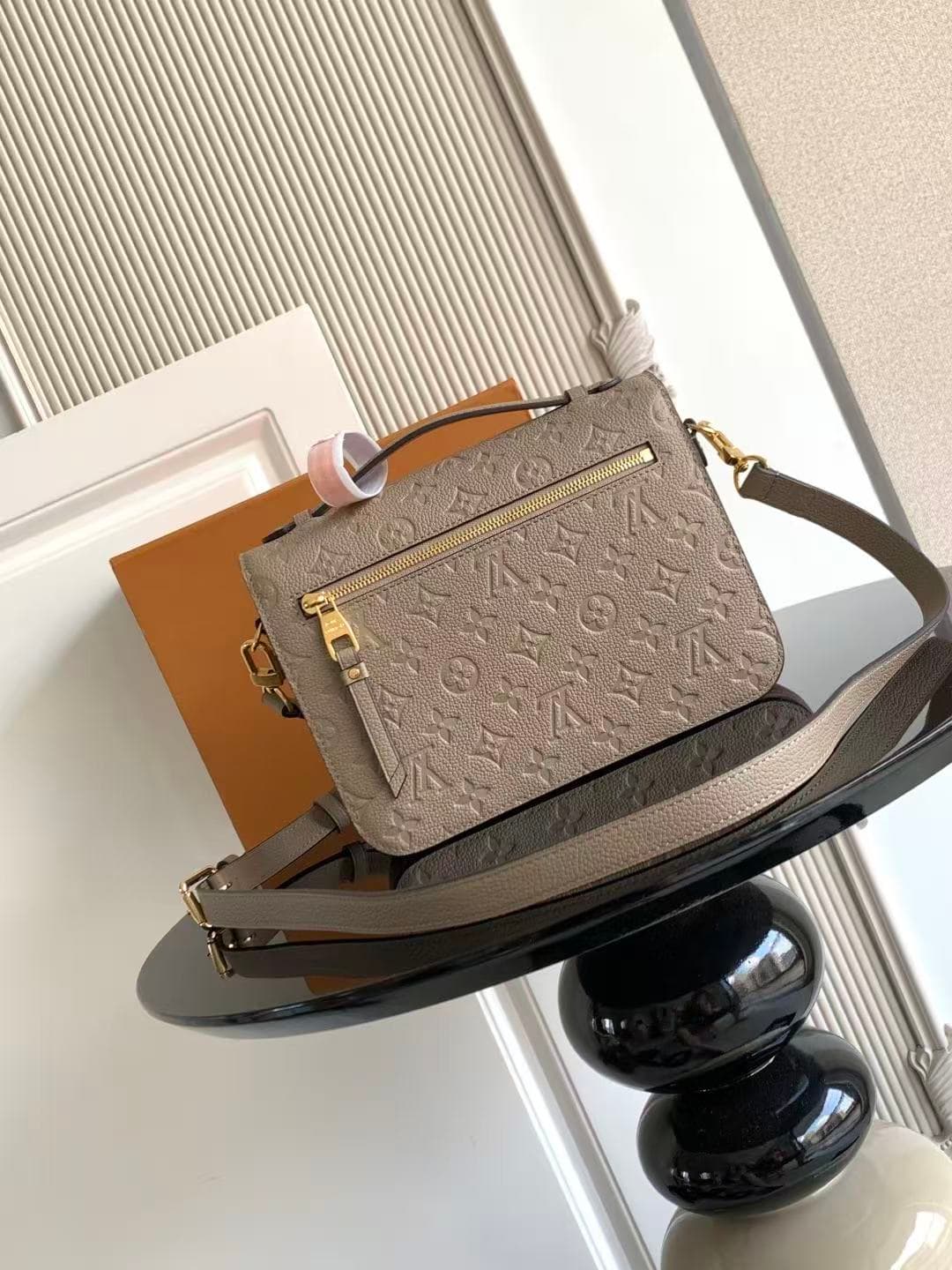 Louis Vuitton Pochette Métis Tourterelle Grey Monogram Empreinte embossed supple grained cowhide leather M44881 TOP