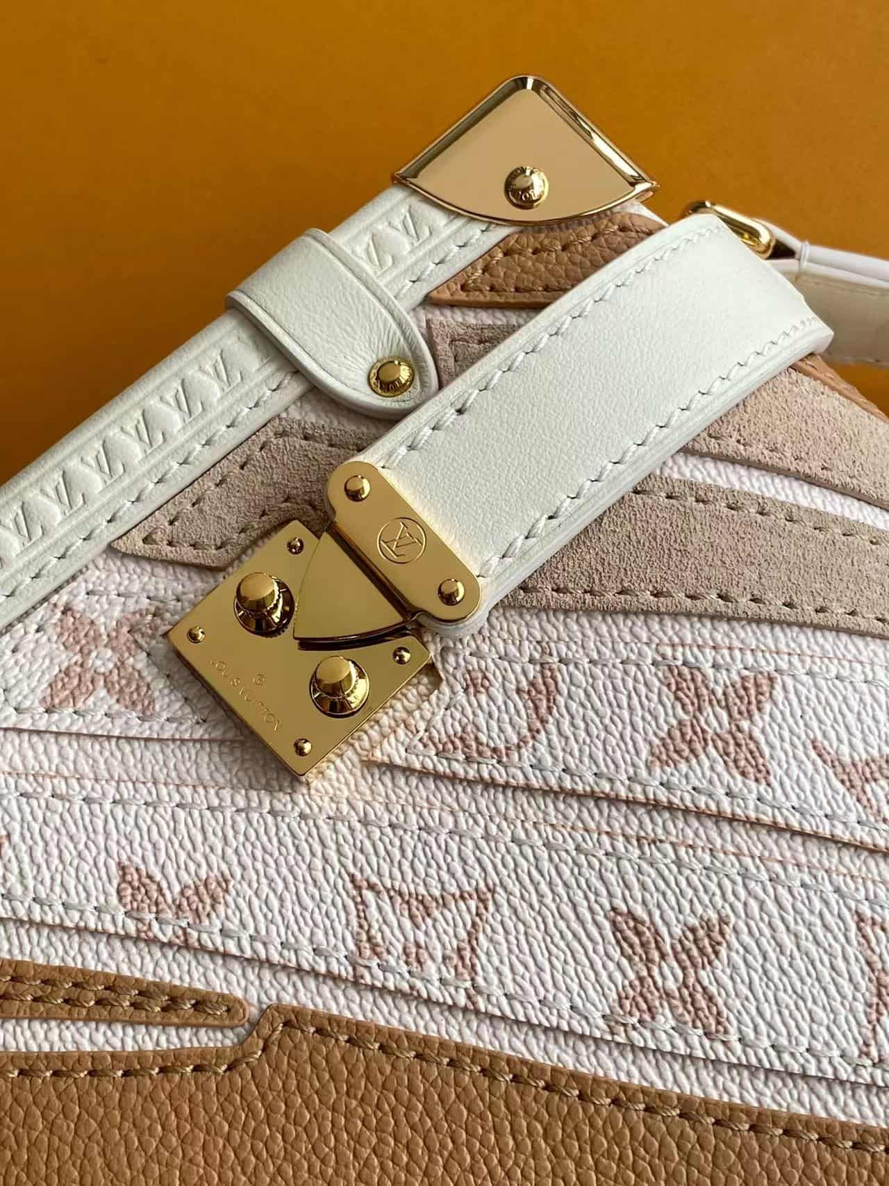 Louis Vuitton Side Trunk MM Quartz Calf leather and coated canvas M29666 High