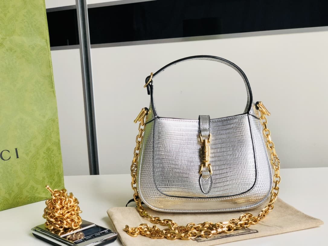 Jackie 1961 mini shoulder bag 675799 Lizard Sliver High